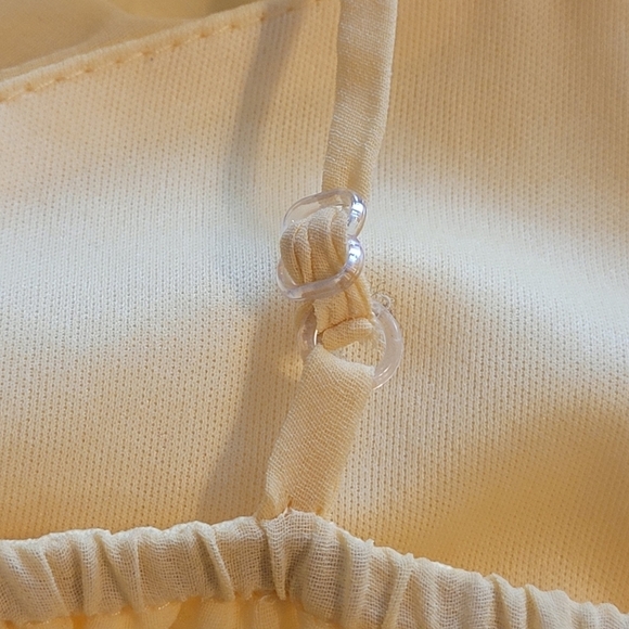 Bright Yellow Mini Ruffle Sweetheart Neck‎ Summer Sun Dress Size Small - Picture 7 of 14